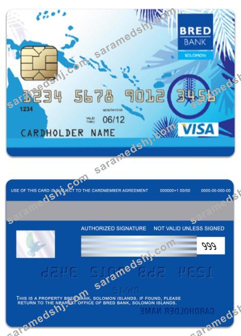 Solomon Islands BRED Bank visa individual card